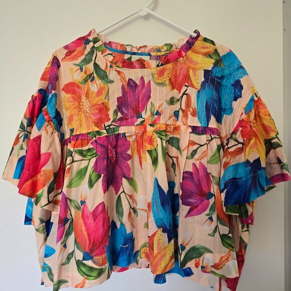 Farm Rio Mary's Garden Boxy Cropped Top - READ DESCRIPTION - Picture 3 of 10